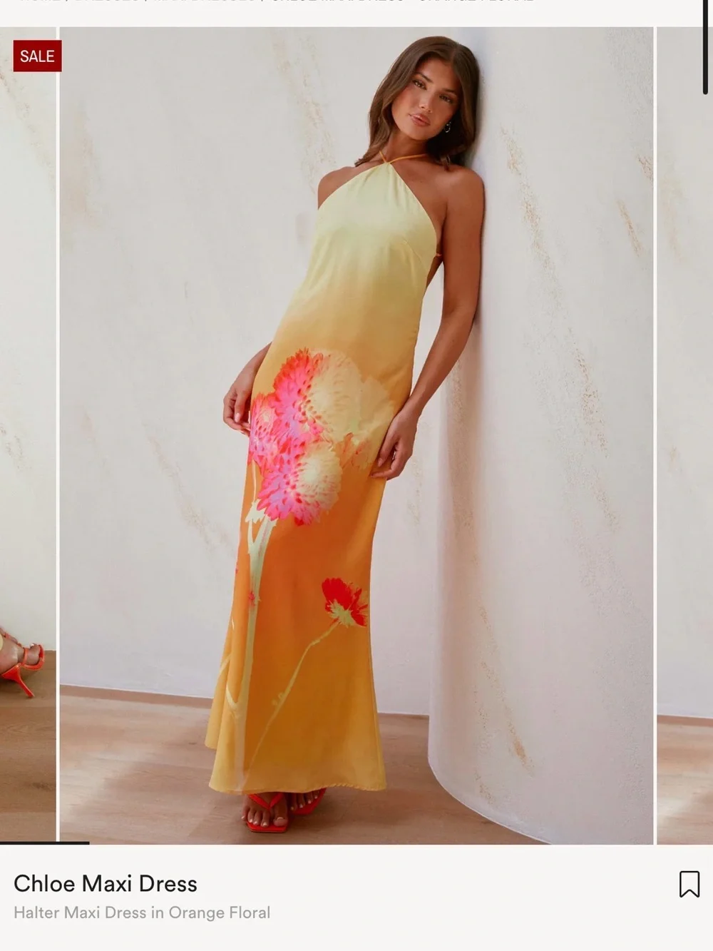 Peppermayo Chloe Maxi Dress - Orange Floral